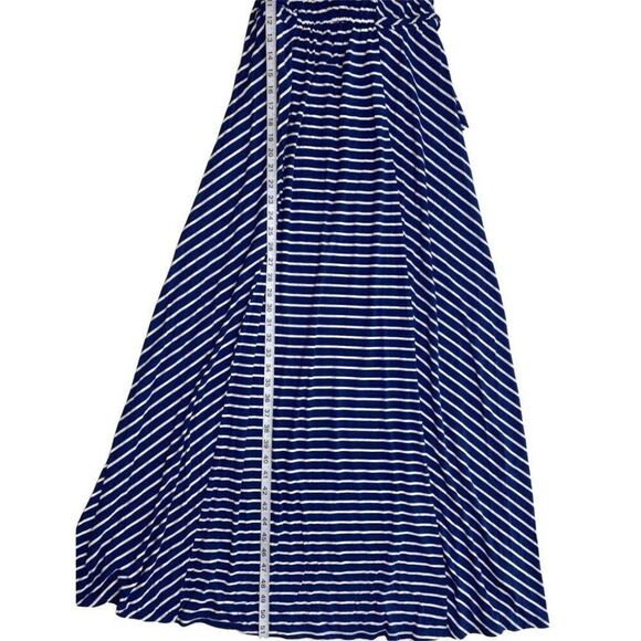 Isabel Maternity Maxi Dress Women's Blue White Stripe Small Sleeveless Stretch - Picture 4 of 6